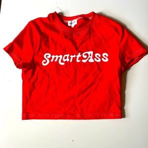 Super down red Smart Ass tshirt xxs